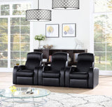 Cyrus Black 3-Piece Upholstered Home Theater Seating