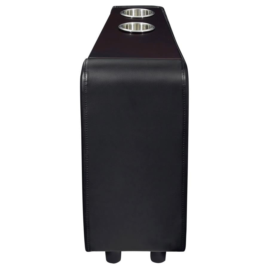 Toohey Home Theater Console Table With Two Cup Holders Black