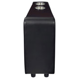 Toohey Home Theater Console Table With Two Cup Holders Black