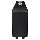 Toohey Home Theater Console Table With Two Cup Holders Black