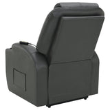 Sanger Upholstered Power Lift Massage Recliner Charcoal Grey