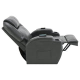 Sanger Upholstered Power Lift Massage Recliner Charcoal Grey