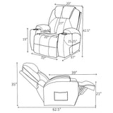 Sanger Upholstered Power Lift Massage Recliner Charcoal Grey