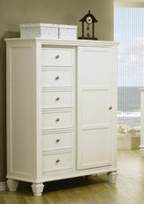 Sandy Beach White Sleigh Storage Bedroom Set - 201309