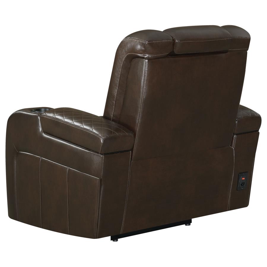 Delangelo Power^2 Recliner With Cup Holders Brown