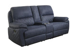 Variel Upholstered Tufted Motion Loveseat With Console