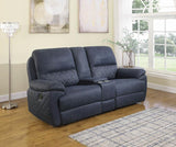 Variel Upholstered Tufted Motion Loveseat With Console