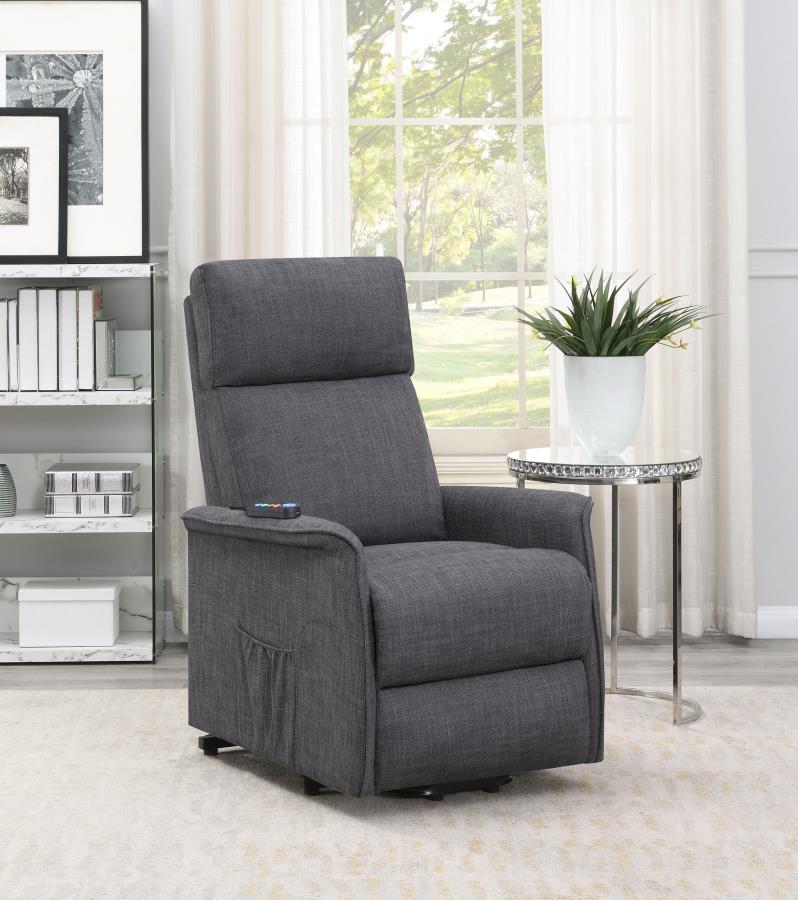 Herrera Power Lift Recliner With Wired Remote Charcoal