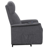 Herrera Power Lift Recliner With Wired Remote Charcoal