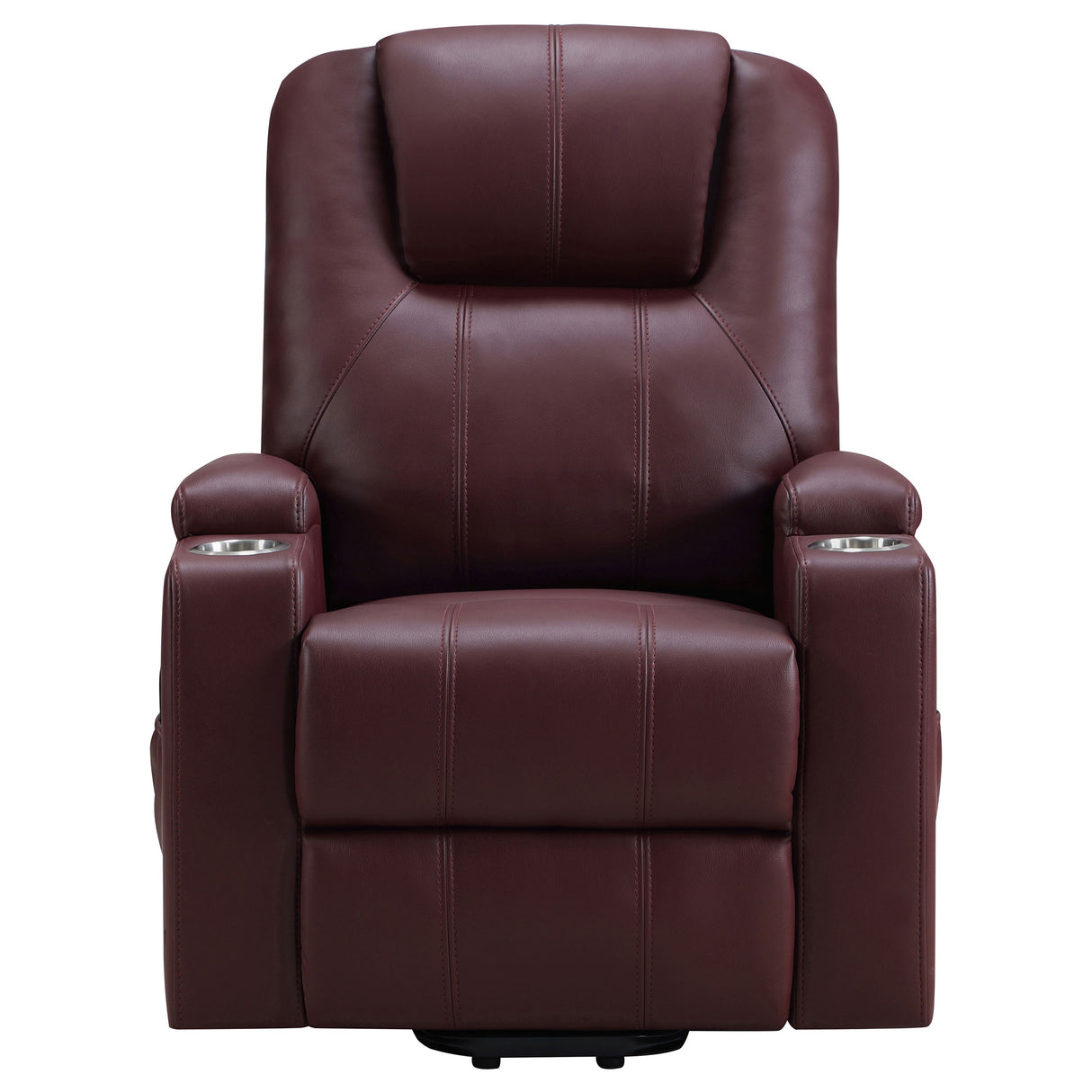 Armstrong Wine Upholstered Power Lift Massage Recliner Red