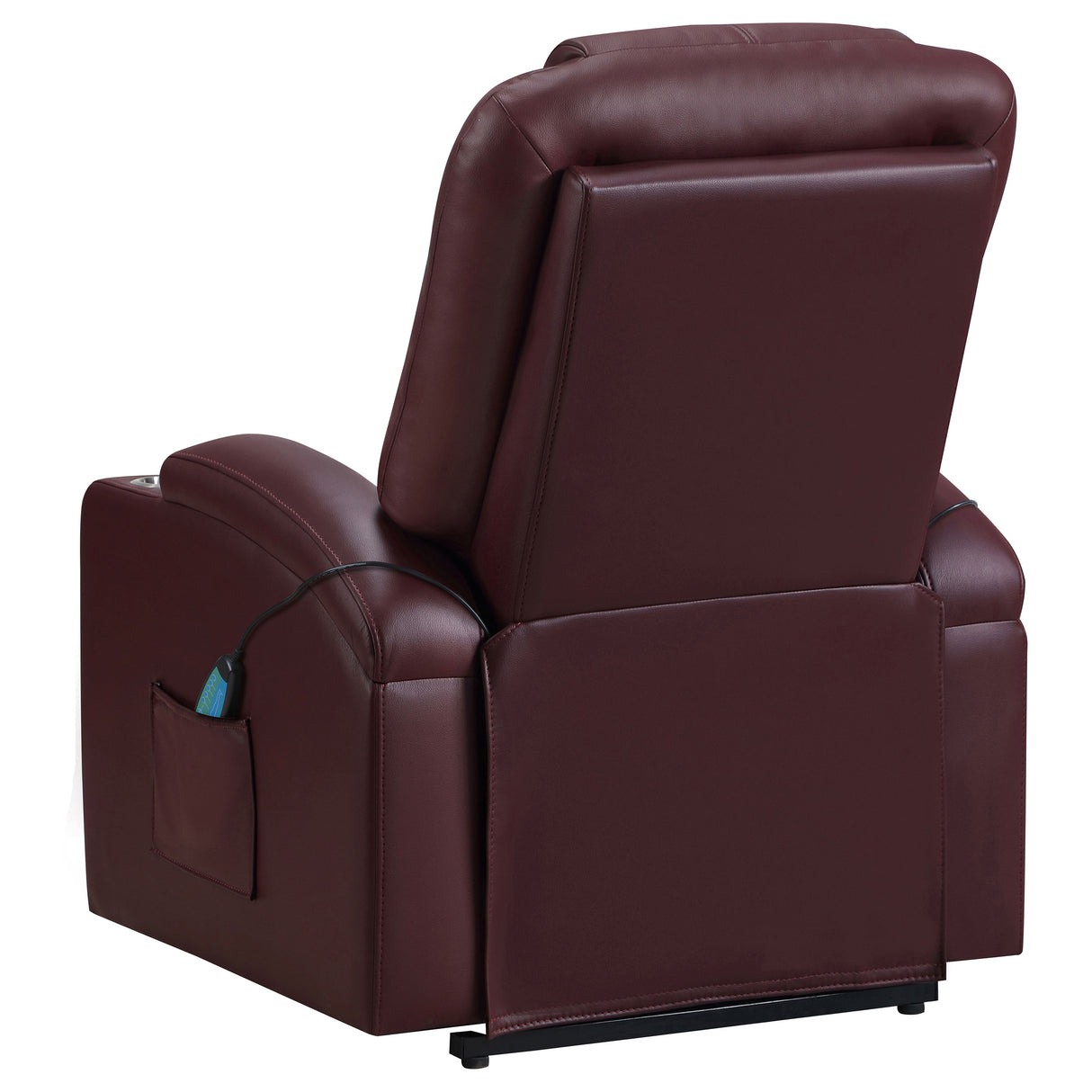 Armstrong Wine Upholstered Power Lift Massage Recliner Red