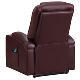 Armstrong Wine Upholstered Power Lift Massage Recliner Red