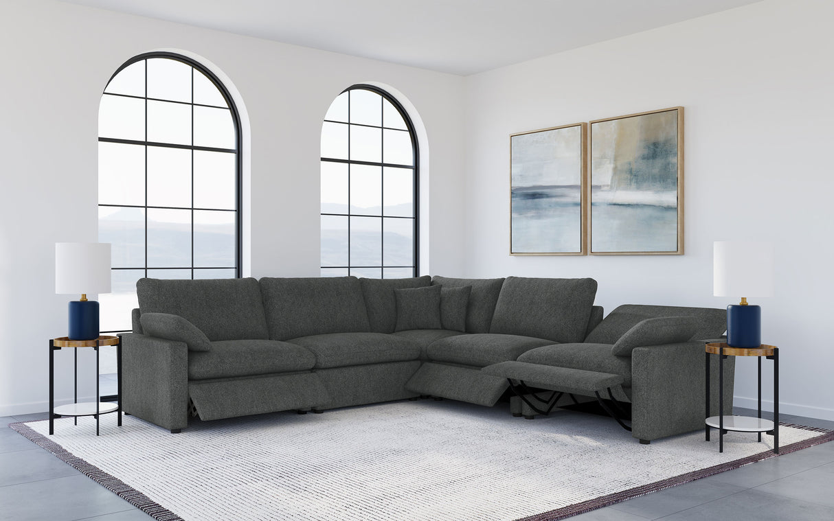 Collins Dark Grey 5-Piece Modular Power Reclining Sectional