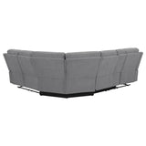 David 3-Piece Upholstered Motion Sectional With Pillow Arms Smoke