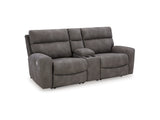 Next-Gen Durapella Slate 3-Piece Power Reclining Sectional Loveseat With Console