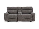 Next-Gen Durapella Slate 3-Piece Power Reclining Sectional Loveseat With Console