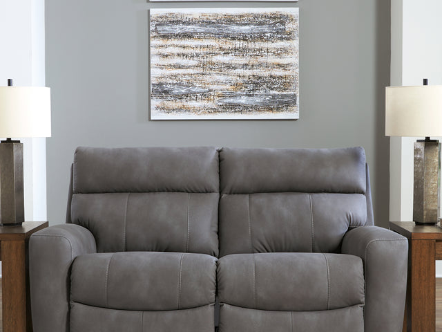 Next-Gen Durapella Slate 2-Piece Power Reclining Sectional Loveseat