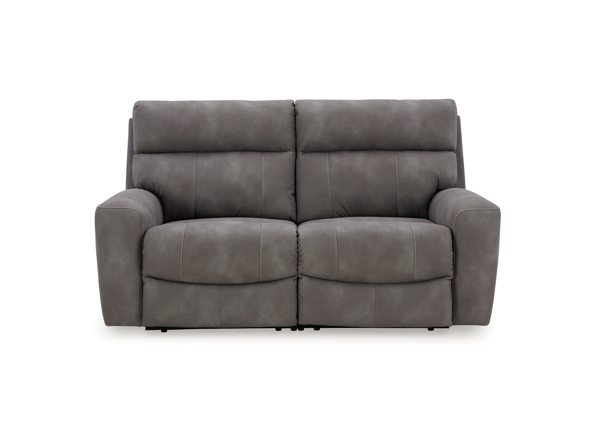 Next-Gen Durapella Slate 2-Piece Power Reclining Sectional Loveseat