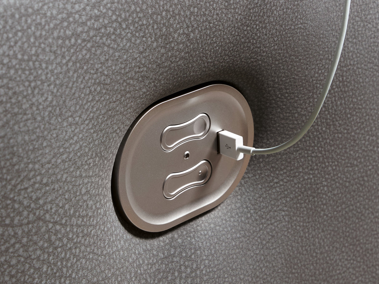 Next-Gen Durapella Slate 3-Piece Power Reclining Sectional Loveseat With Console