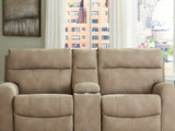 Next-Gen Durapella Sand 3-Piece Power Reclining Sectional Loveseat With Console