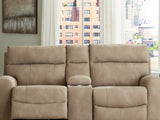 Next-Gen Durapella Sand 3-Piece Power Reclining Sectional Loveseat With Console