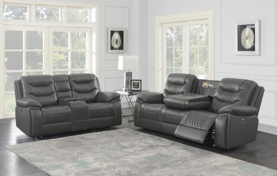 Flamenco 2-Piece Tufted Upholstered Power Charcoal