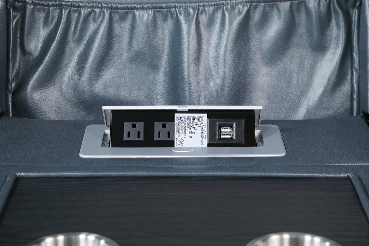 Sloane Blue 3-Piece Upholstered Reclining Sofa Set