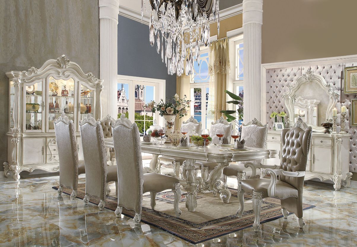 Versailles Bone White Finish Dining Table