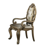 Ragenardus Vintage Synthetic Leather & Vintage Oak Finish Arm Chair (Set-2)