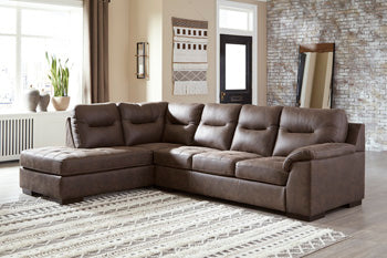 Maderla Walnut 2-Piece Left-Arm Facing Sectional With Chaise
