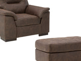 Maderla Walnut Chair And Ottoman