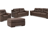Maderla Walnut Sofa, Loveseat, Chair And Ottoman
