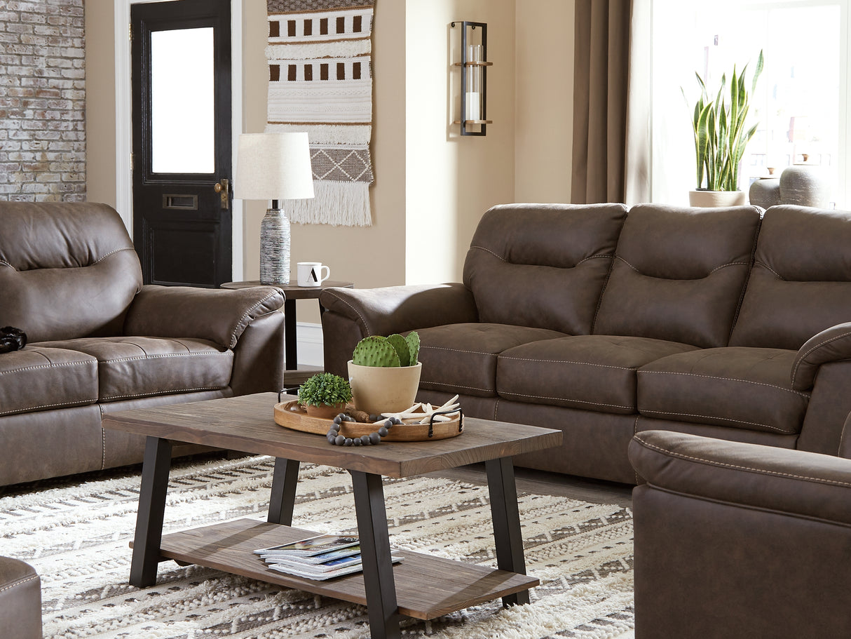 Maderla Walnut Sofa, Loveseat And Chair