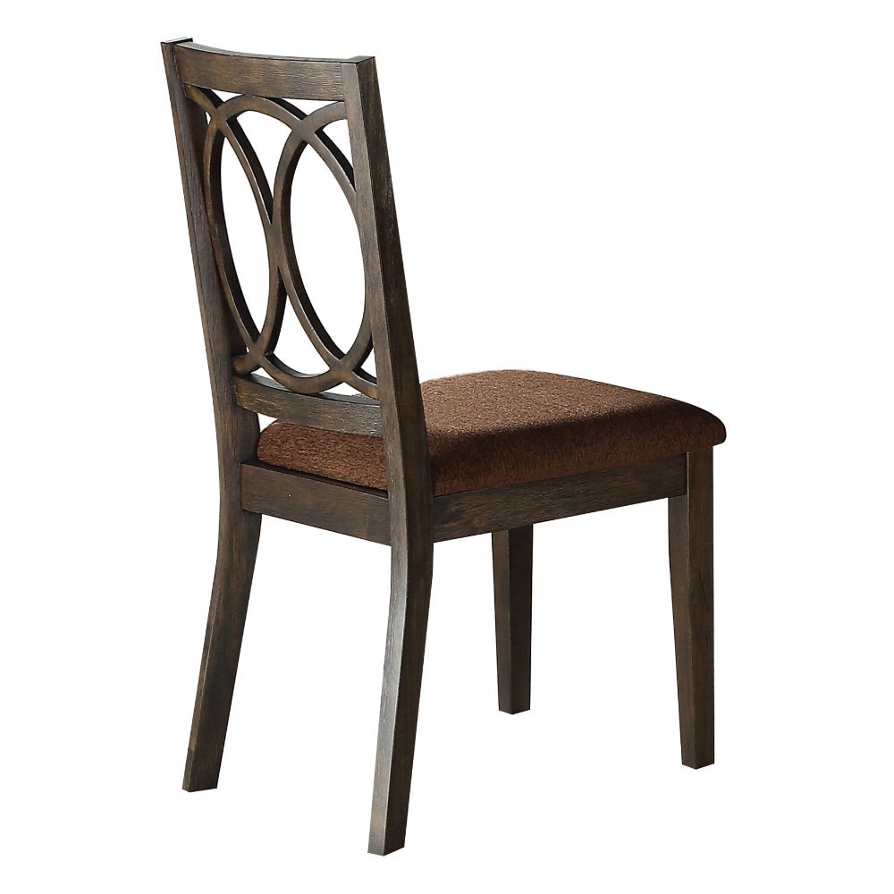Jameson Brown Fabric & Espresso Finish Side Chair (Set-2)