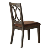 Jameson Brown Fabric & Espresso Finish Side Chair (Set-2)