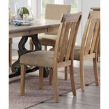 Nathaniel Fabric & Maple Finish Side Chair (Set-2)