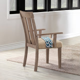 Nathaniel Fabric & Maple Finish Arm Chair (Set-2)