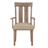 Nathaniel Fabric & Maple Finish Arm Chair (Set-2)
