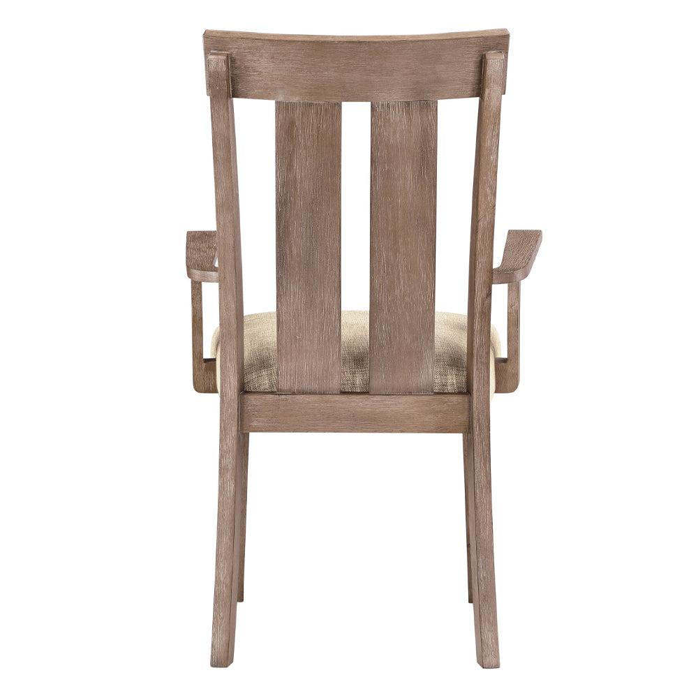 Nathaniel Fabric & Maple Finish Arm Chair (Set-2)
