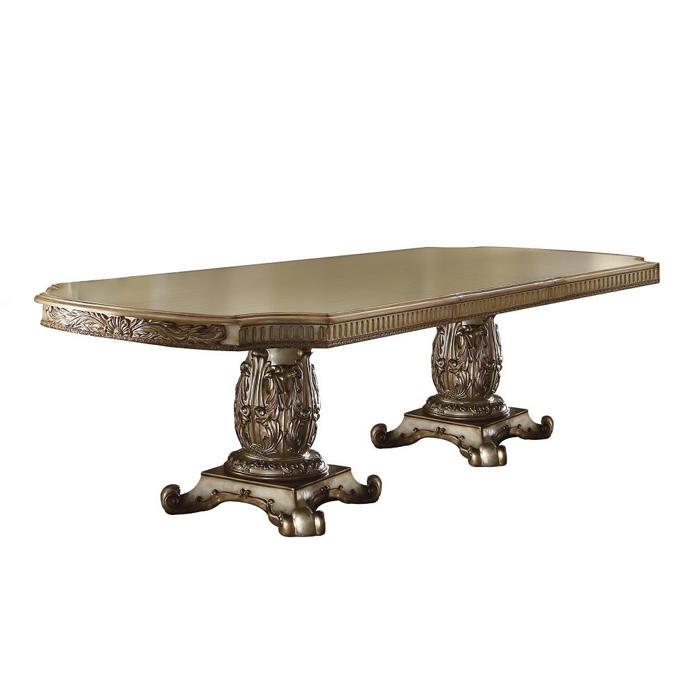 Vendome Gold Patina & Bone Finish Dining Table