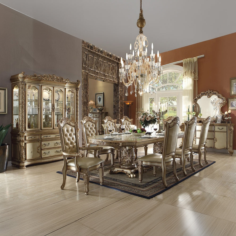 Vendome Gold Patina & Bone Finish Dining Table