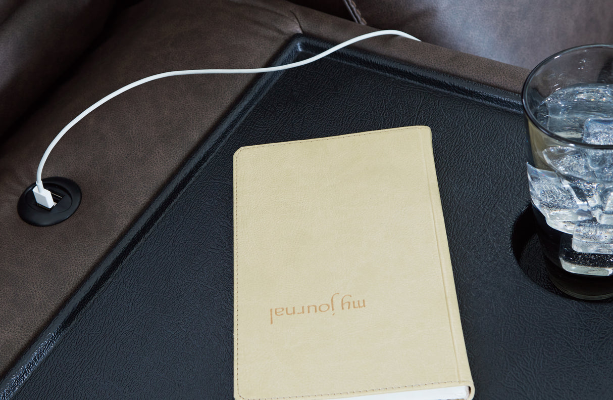 Lavenhorne Granite Reclining Sofa With Drop Down Table