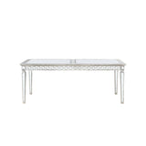 Varian Mirrored & Antique Platinum Finish Dining Table