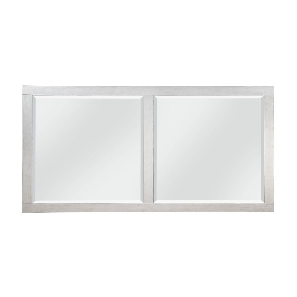 Varian Mirrored & Antique Platinum Finish Dining Table