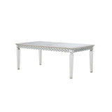 Varian Mirrored & Antique Platinum Finish Dining Table