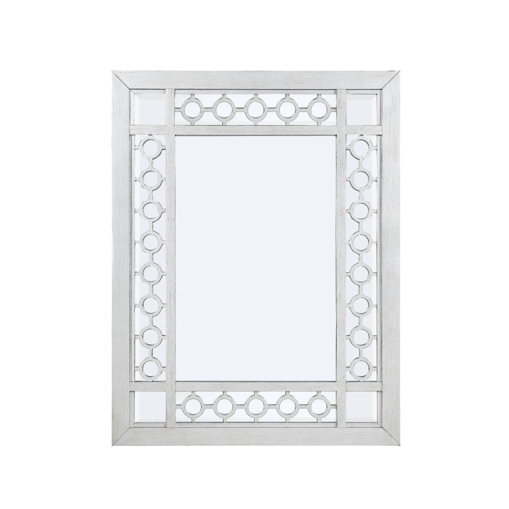 Varian Mirrored & Antique Platinum Finish Mirror