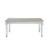 Varian Mirrored & Antique Platinum Finish Dining Table