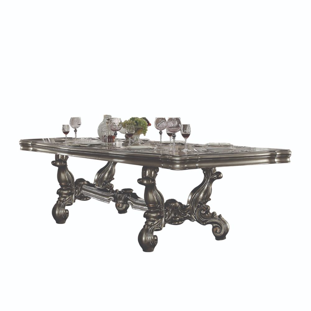 Versailles Antique Platinum Finish Dining Table