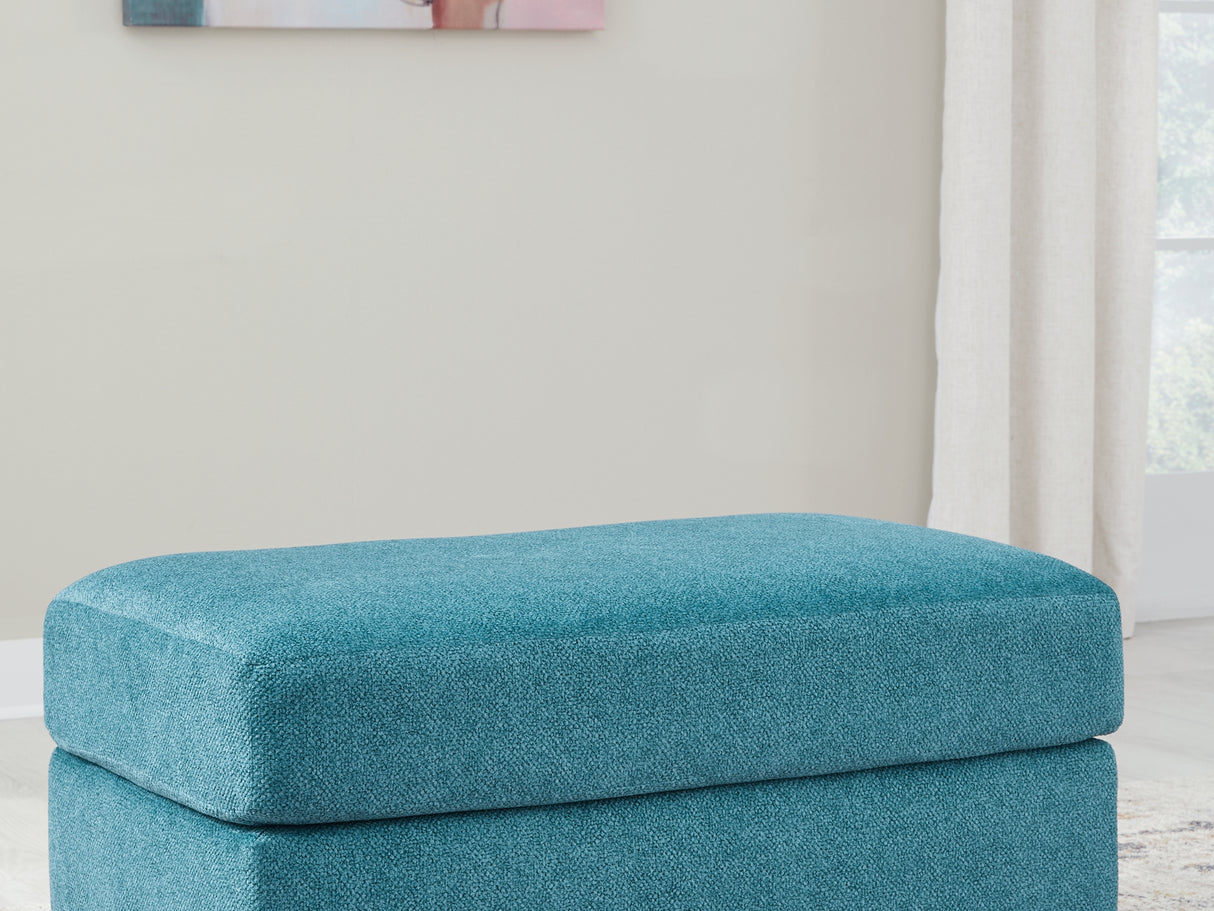 Keerwick Teal Queen Sofa Sleeper, Loveseat And Ottoman