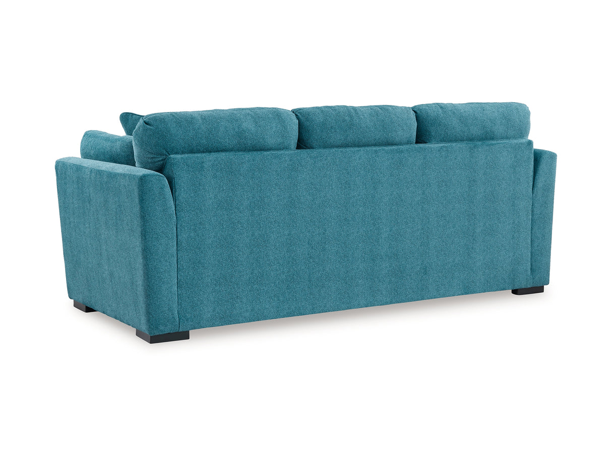 Keerwick Teal Queen Sofa Sleeper, Loveseat And Ottoman